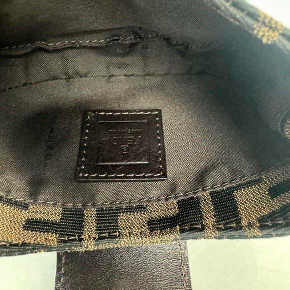 Authentic FENDI Mini Croissant Zucca Zucchino Shoulder Hand Bag Bucket FF Brown - Picture 11 of 15